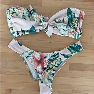 Montce swim tropical print bandeau bikini set